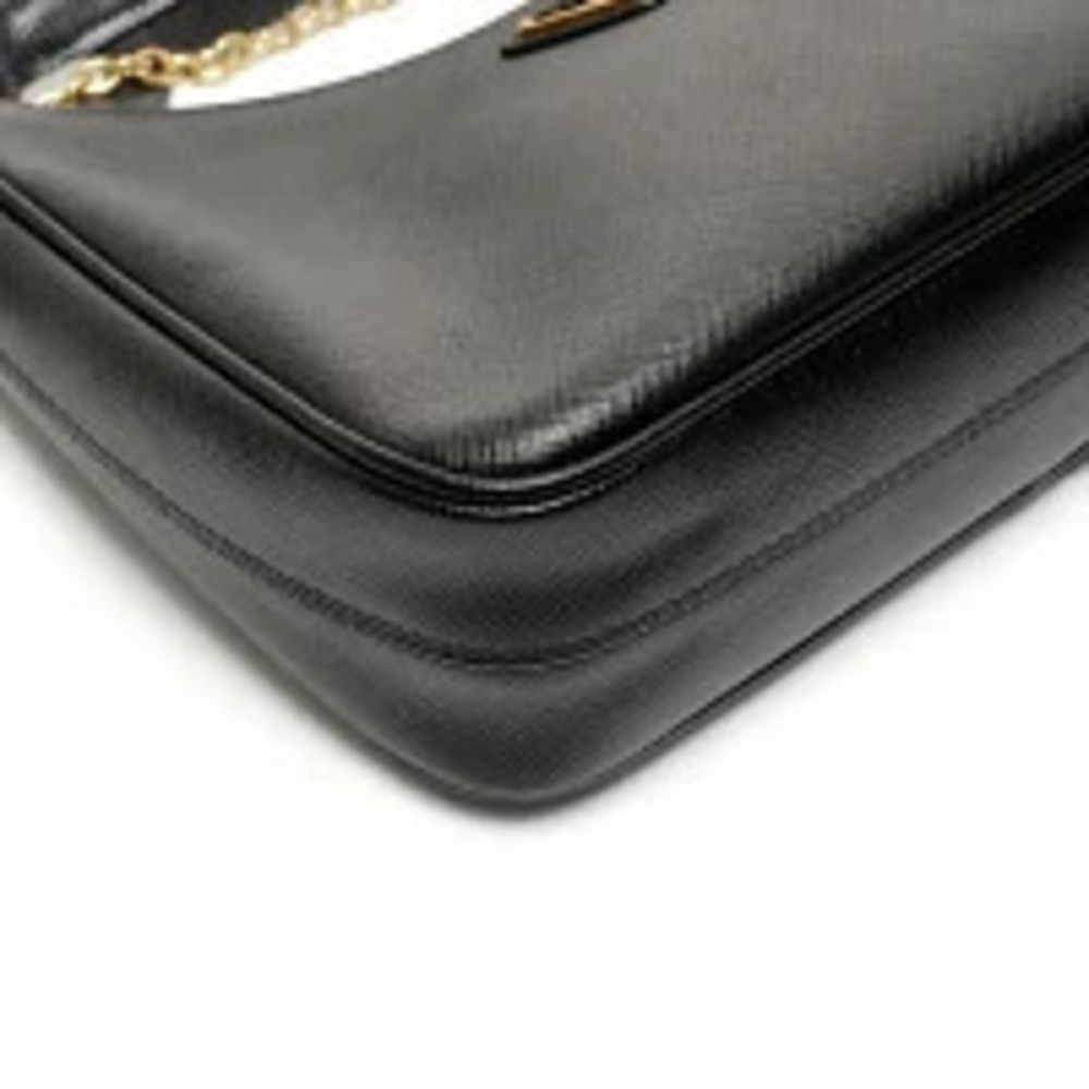 Prada Saffiano Leather Triangle Logo Edition Shoulder Bag Black - Picture 5 of 13